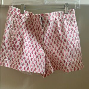 J Crew Pink Crea Leaf Print Chino Shorts
